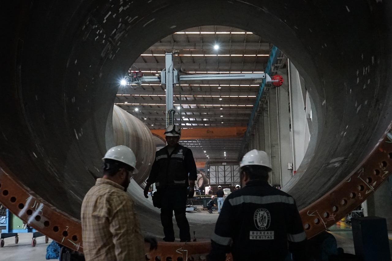 Inspección a soldadura de torres de aerogeneradores marítimos